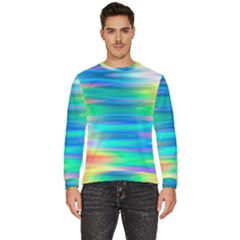 Wave Rainbow Bright Texture Men s Fleece Sweatshirt by Semog4