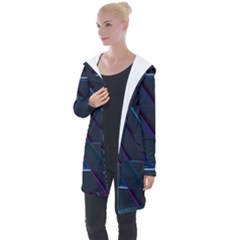 Glass-scifi-violet-ultraviolet Longline Hooded Cardigan by Semog4