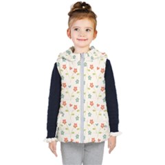 Floral-pattern-wallpaper-retro Kids  Hooded Puffer Vest by Semog4