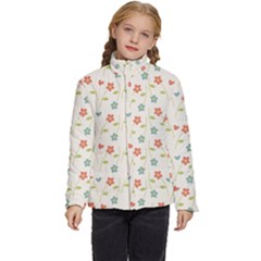 Floral-pattern-wallpaper-retro Kids  Puffer Bubble Jacket Coat by Semog4
