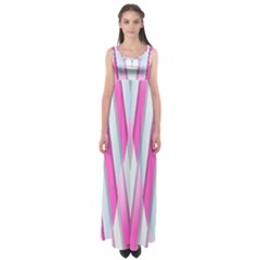 Geometric-3d-design-pattern-pink Empire Waist Maxi Dress by Semog4