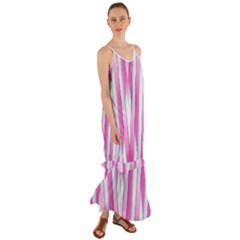 Geometric-3d-design-pattern-pink Cami Maxi Ruffle Chiffon Dress by Semog4