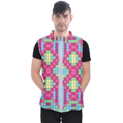 Checkerboard-squares-abstract---- Men s Puffer Vest by Semog4