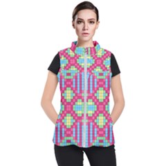 Checkerboard-squares-abstract---- Women s Puffer Vest by Semog4