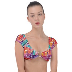 Vector Graphics Amsterdam Silhouette Cap Sleeve Ring Bikini Top by Salman4z