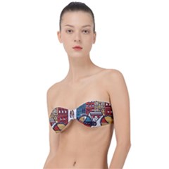 Amsterdam Graphic Design Poster Illustration Classic Bandeau Bikini Top  by Salman4z