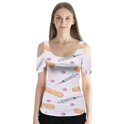 Medicine Butterfly Sleeve Cutout Tee  by SychEva