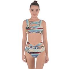 Wave Japanese Mount Fuji Woodblock Print Ocean Bandaged Up Bikini Set 