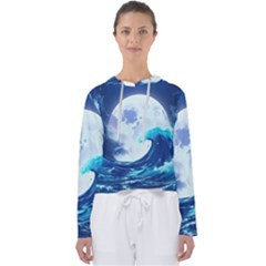 Waves Ocean Sea Tsunami Nautical 7 Women s Slouchy Sweat by Jancukart