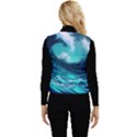 Tsunami Tidal Wave Ocean Waves Sea Nature Water Women s Short Button Up Puffer Vest View2