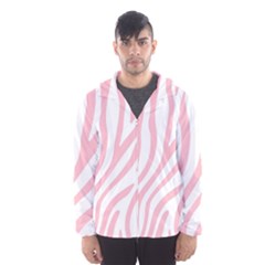 Pink Zebra Vibes Animal Print  Men s Hooded Windbreaker by ConteMonfrey