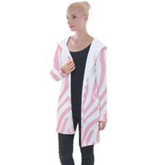 Pink Zebra Vibes Animal Print  Longline Hooded Cardigan by ConteMonfrey