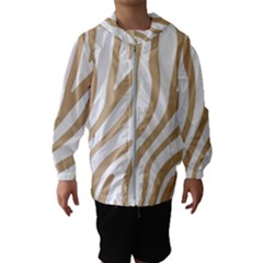 Brown Zebra Vibes Animal Print  Kids  Hooded Windbreaker by ConteMonfrey