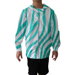 Blue Zebra Vibes Animal Print   Kids  Hooded Windbreaker by ConteMonfrey