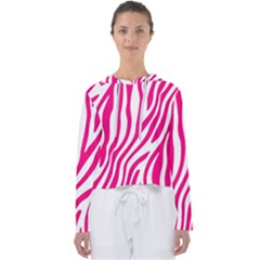 Pink Fucsia Zebra Vibes Animal Print Women s Slouchy Sweat by ConteMonfrey