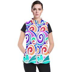 Crazy Pop Art - Doodle Circles   Women s Puffer Vest by ConteMonfrey