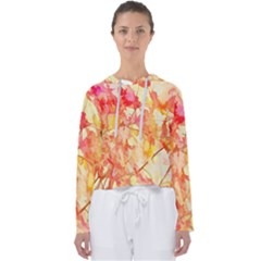 Monotype Art Pattern Leaves Colored Autumn Women s Slouchy Sweat