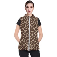 Giraffe Animal Print Skin Fur Women s Puffer Vest by Amaryn4rt