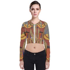 Egyptian Tutunkhamun Pharaoh Design Long Sleeve Zip Up Bomber Jacket by Celenk