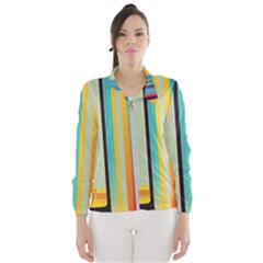 Colorful Rainbow Striped Pattern Stripes Background Women s Windbreaker by Uceng