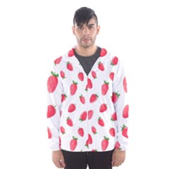 Strawberry Men s Hooded Windbreaker by SychEva