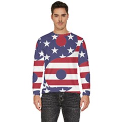 Yang Yin America Flag Abstract Art Asian Balance Men s Fleece Sweatshirt by Wegoenart