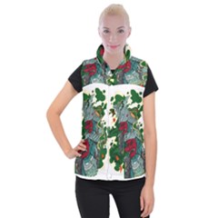 Armor Japan Maple Leaves Samurai Mask Cut Women s Button Up Vest by Wegoenart