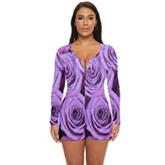 Roses-52 Long Sleeve Boyleg Swimsuit by nateshop