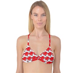 Seamless-heart-red Reversible Tri Bikini Top