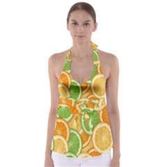 Fruits-orange Babydoll Tankini Top