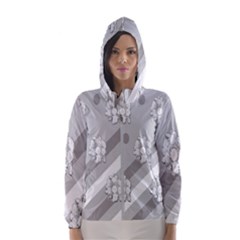 Strip-gray Women s Hooded Windbreaker by nateshop