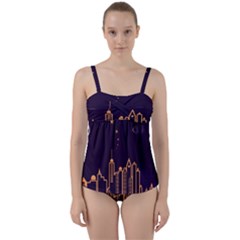 Skyscraper Town Urban Towers Twist Front Tankini Set by Salman4z