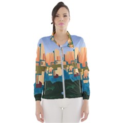 City Buildings Urban Dawn Women s Windbreaker by Salman4z