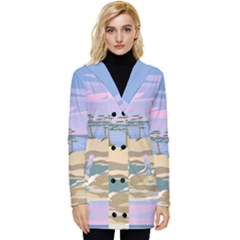 Vacation Island Sunset Sunrise Button Up Hooded Coat  by Salman4z