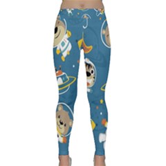 Seamless-pattern-funny-astronaut-outer-space-transportation Classic Yoga Leggings by Salman4z