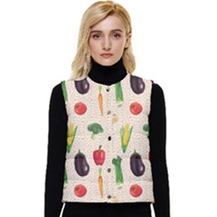 Vegetables Women s Short Button Up Puffer Vest by SychEva