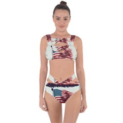 Patriotic Usa United States Flag Old Glory Bandaged Up Bikini Set  by Ravend