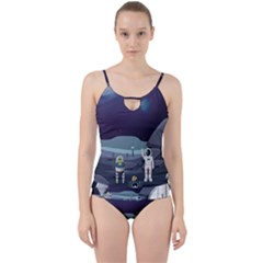 Alien-astronaut-scene Cut Out Top Tankini Set by Salman4z