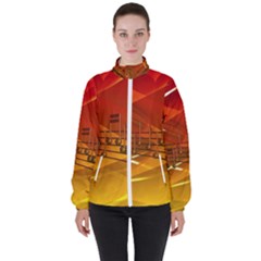 Music Notes Melody Note Sound Women s High Neck Windbreaker by pakminggu