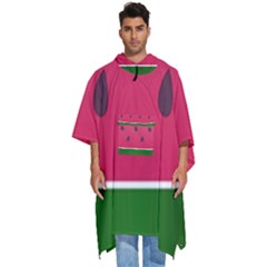 Watermelon Fruit Summer Red Fresh Food Healthy Men s Hooded Rain Ponchos by pakminggu