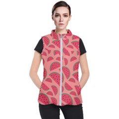 Watermelon Red Food Fruit Healthy Summer Fresh Women s Puffer Vest by pakminggu