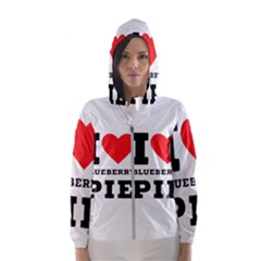 I Love Blueberry Women s Hooded Windbreaker by ilovewhateva