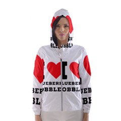 I Love Blueberry Cobbler Women s Hooded Windbreaker by ilovewhateva