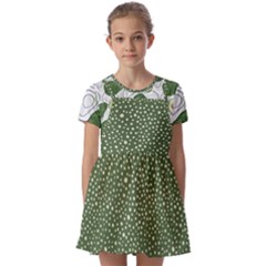Avocado Pattern - Copy Kids  Short Sleeve Pinafore Style Dress by flowerland