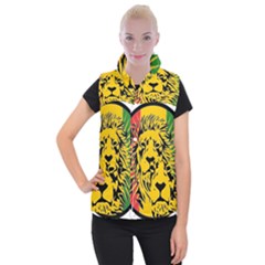 Lion Head Africa Rasta Women s Button Up Vest by Mog4mog4