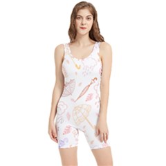 Weather Umbrella Rain Cloud Seamless Doodle Pattern Women s Wrestling Singlet by Bakwanart