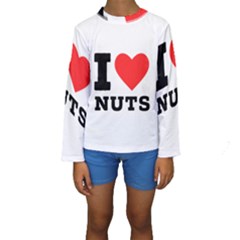 I Love Nuts Kids  Long Sleeve Swimwear by ilovewhateva