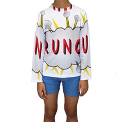 Comic-noise-paleness-explosion Kids  Long Sleeve Swimwear by 99art