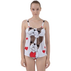 Animation-dog-cute-animate-comic Twist Front Tankini Set by 99art