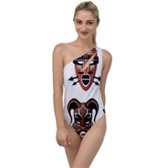 Tribal-masks-african-culture-set To One Side Swimsuit by 99art